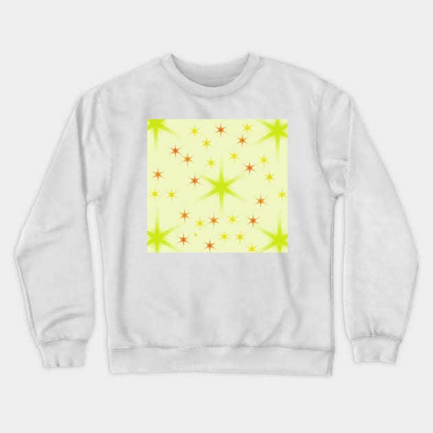 YELLOW ORANGE RED STARS PATTERN BACKGROUND Crewneck Sweatshirt by Artistic_st